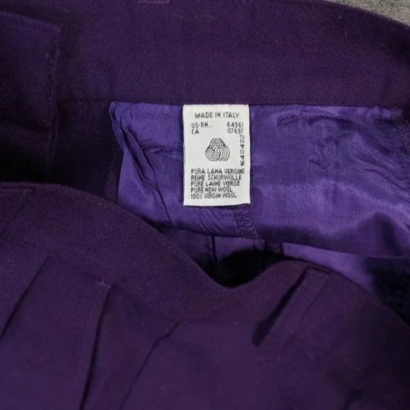 United Colors Of Benetton Shorts‎ Womens 44 Wool Pleated High Rise Classic Italy - Picture 4 of 8